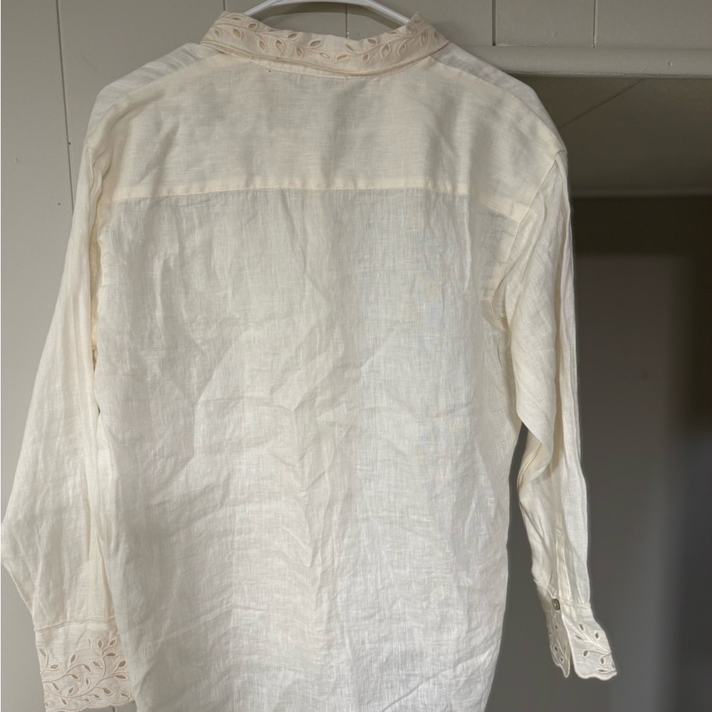 Magaschoni Cream Button-Up Shirt - Picture 9 of 9